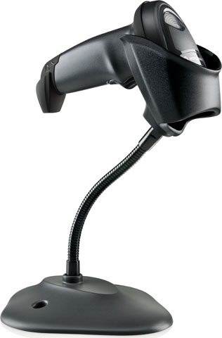 Zebra Li2208 Standard Range Imager Barcode Scanner USB With Stand Black