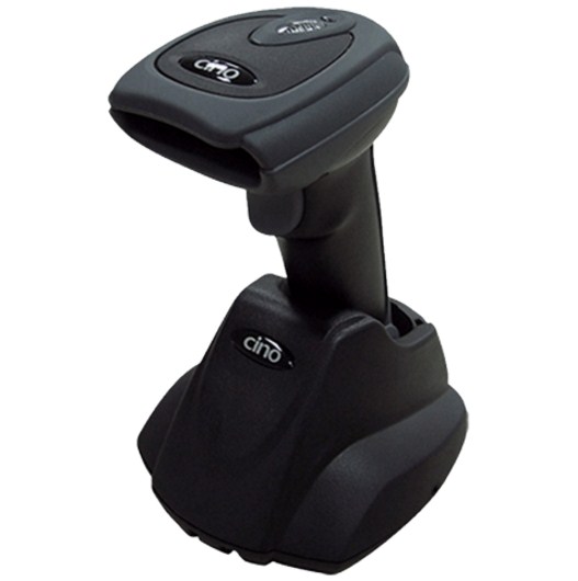 CINO F780BT w Smart Comms Cradle & RS2 Cable Blk Barcode Scanner