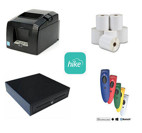 Hike Bundle- Star TSP654II Bluetooth Receipt Printer, Socket S700 Scanner, Cash Drawer & Paper Rolls