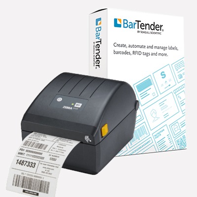 Zebra ZD220D 203Dpi Label Printer USB + Bartender Starter License