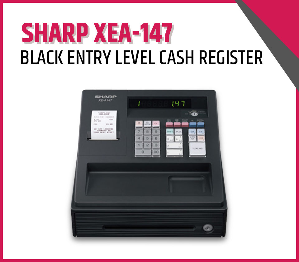 Sharp XEA-147 Black Entry Level Cash Register 